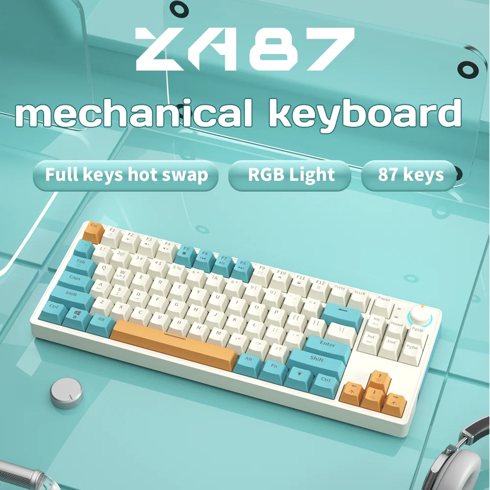 ZA87 80% Hot Swappable RGB Mechanical Gaming Keyboard - 87 Keys