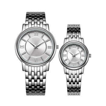 2024 New Trend Design Men and Women Couple Watches Stainless Steel Wrist Watch Wholesale Slim Stone Quartz watches for Lovers