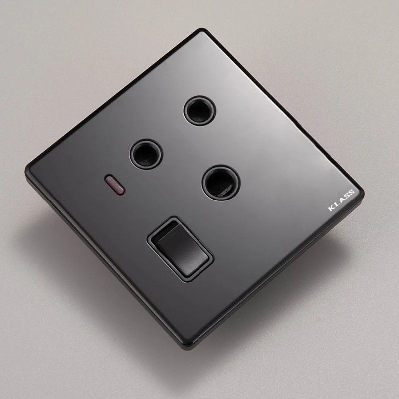 KLASS Color Glass Switches and Socket Big Panel Supper Thin Design Uk 2 Gang 2 Way Wall Light Switch 86 Type for Electric Switch