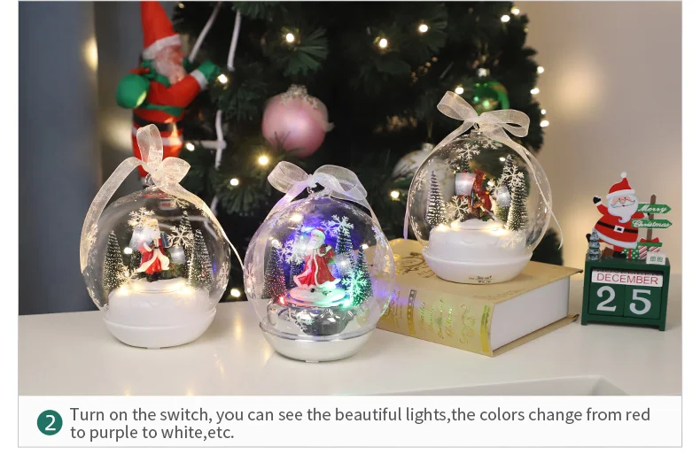 China manufacturer wholesale christmas lights other christmas decorations snow music glass ball supplier