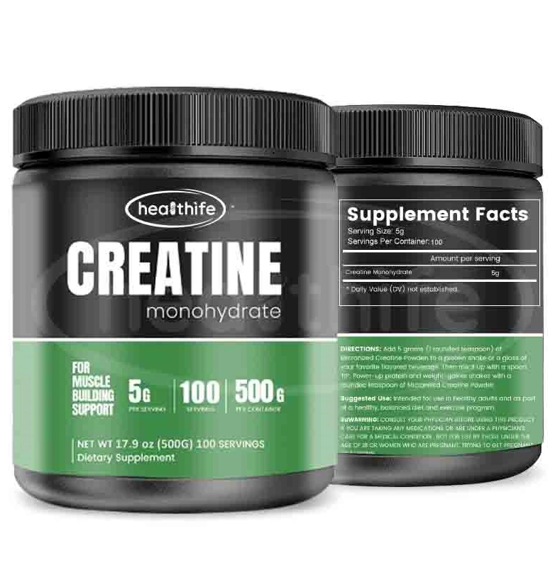 Private Label Supplement Pure Micronized Creatine Monohydrate Powder 300g 500g Creatine Monohydrate