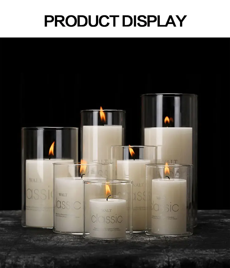 High White Clear Good Quality Double Wall Candle Jar Double Wall Glass