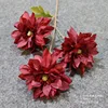 ดอกดาห์เลียสีแดง 3 หัว สำหรับงานจิตรกรรมสีน้ำมัน