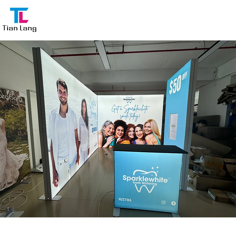 TianLang SEG Silicone Edge Graphics Trade Show Display Retail Display Portable Lightbox