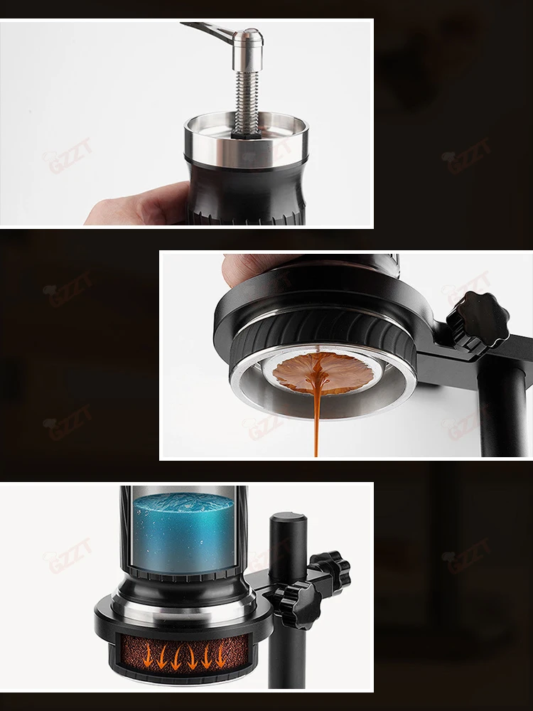 携帯型手動エスプレッソマシン IT-KSHC - 100ml水タンク、ステンレス製