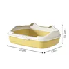 Semi-enclosed splash-proof litter box [Large Yellow Size]