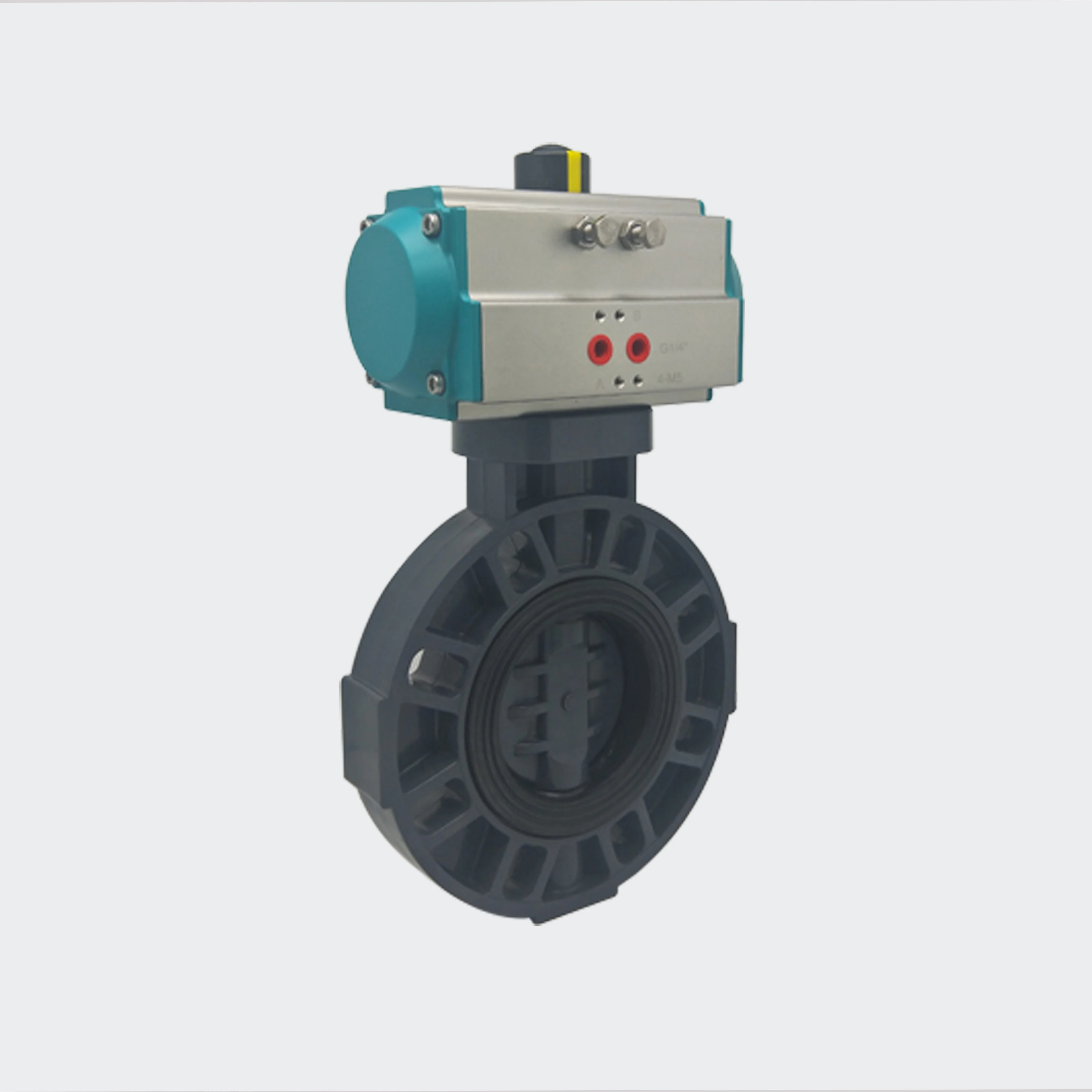 Solenoid Tomoe Weld butterfly Valve with Pneumatic Actuator