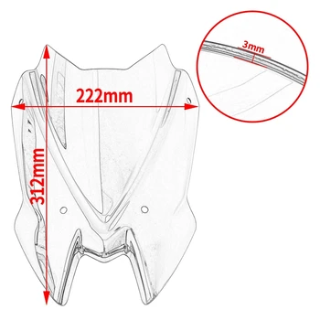 TYJPBUSA Motorcycle Windshield For Kawasaki Z900 Z 900 2017-2019 2018 Motorcycle Front Screen Windshield Fairing Windshield Wind Screen Double Bubble Windscreen Fairing (Color : Brown), TYJPBUSA687