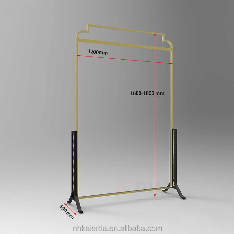 Retail Metal Custom Gold Clothing Display Racks Clothes Display Rack Garment Display Stand For