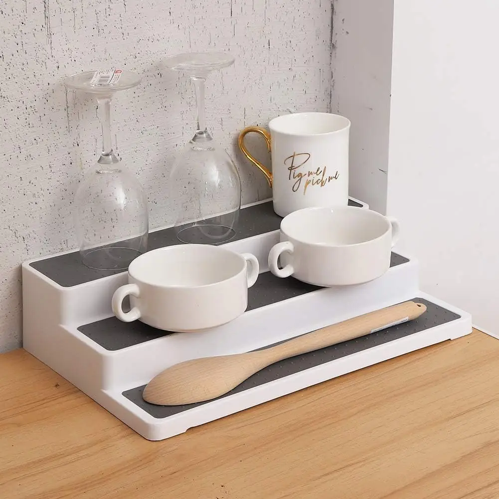 3-Tier Rack Step Shelf Pantry Countertop Non Skid Waterproof Spice Rack ...