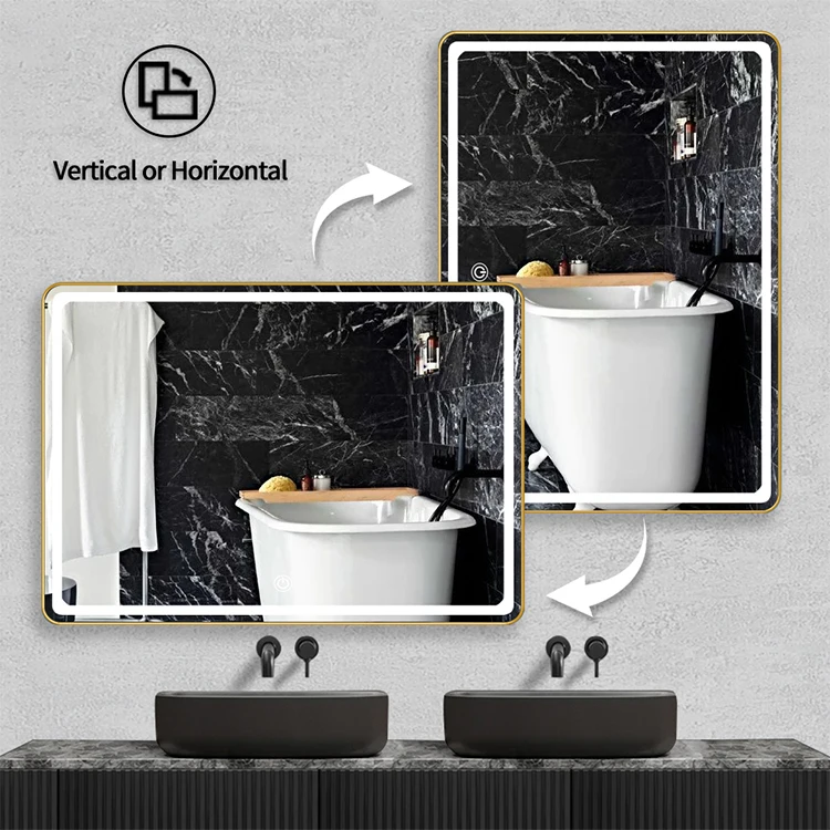 Touch Screen Smart Mirror for Bathroom With-led Lights Oval Toilet Fog Large Sensor Switch Price Bangladesh Room Bath Mirrors