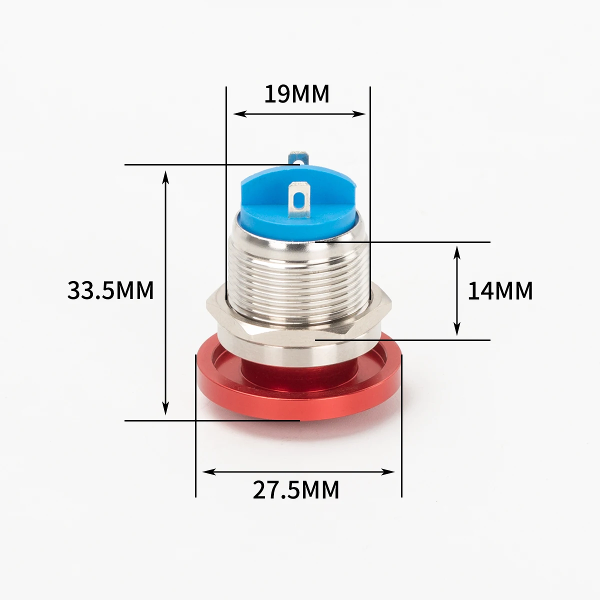 Daiertek 19mm 1no1nc/2no2nc Waterproof Momentary Metal Emergency Stop