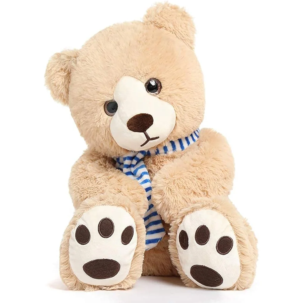 OEM Manufacture Custom MORISMOS 24 Inch Cute Brown Teddy Bear Stuffed Animal Big Plush Toys Scarf for Kids
