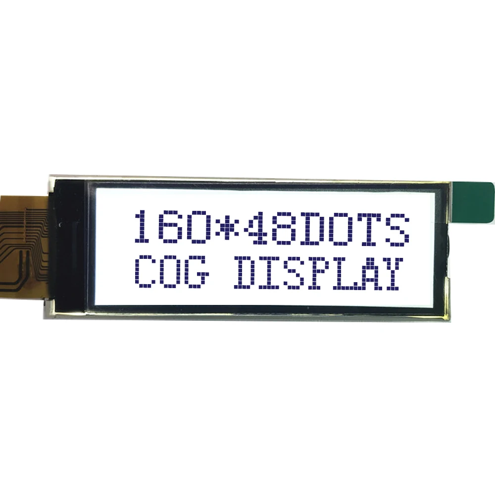 Rectangular LCD Graphic Display 160x48 FPC Connector With White LED Backlight For Measuring Equipment