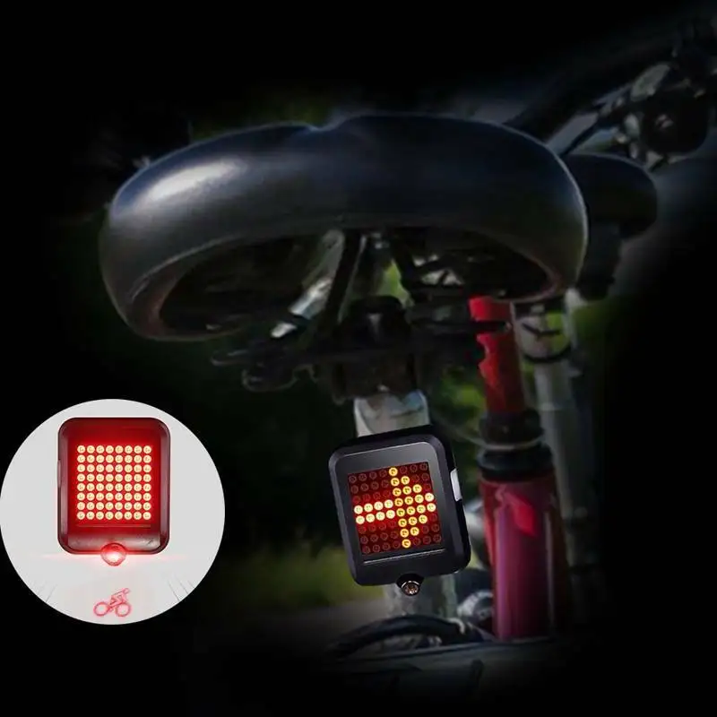 5 LED + 2 Laser Vélo Vélo Arrière Clignotant Avertissement de