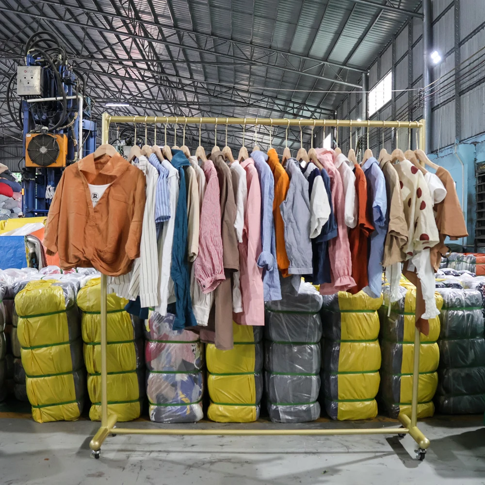 Mixed Cheap Used Clothes Thrift Clothes Branded Bales Second Hand Clothing  Lady's Cotton Blouses