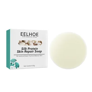 EELHOE 100g Silk Protein Skin Repair Facial Cleaning Soap Remove Mites Blackheads Handmade Soap Oil Control Bath Goat Milk Soap