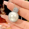 White Pearl Pendant with box chain