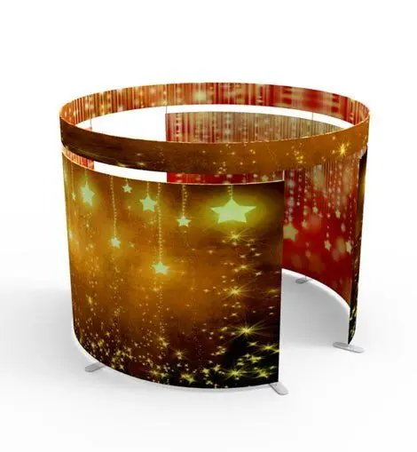 Customize Made Circular 360 Photo Booth Backdrop Spiral Chrome Green Enclosure Meeting Enclosure Room 360 Photobooth