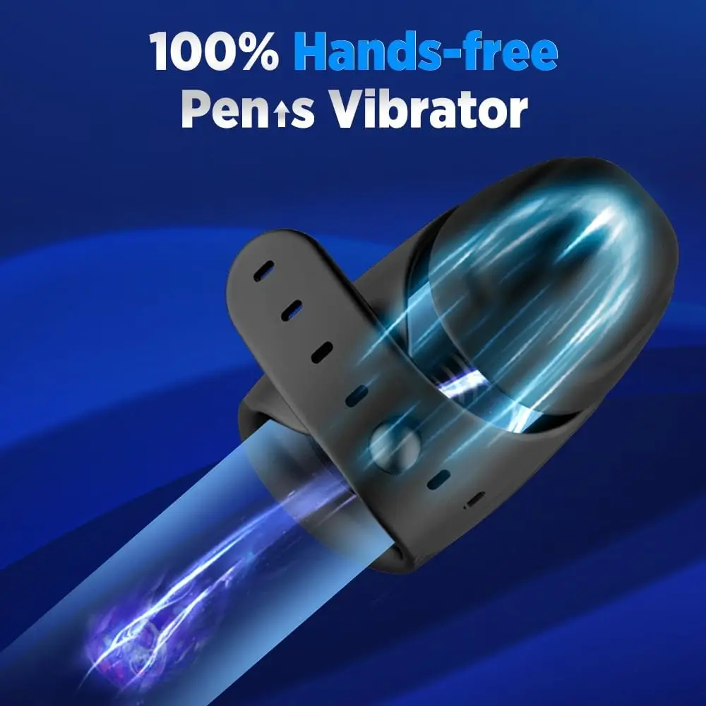 App-Controlled Adult Sex Toy Adjustable Cock Ring & Hands-Free Male Masturbator Penis Vibrator Trainer Stimulator