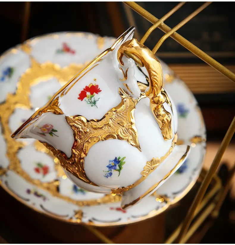 Royal Handmade Tea Cup And Saucer Luxury Real Gold Tea Cups Set Buy