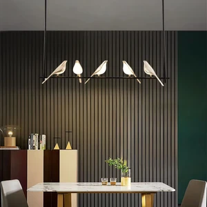 JACKSUN Modern Aluminum Golden Bird Pendant Lights Bedroom Dining Room LED Ceiling Lamps Indoor Interior Lighting