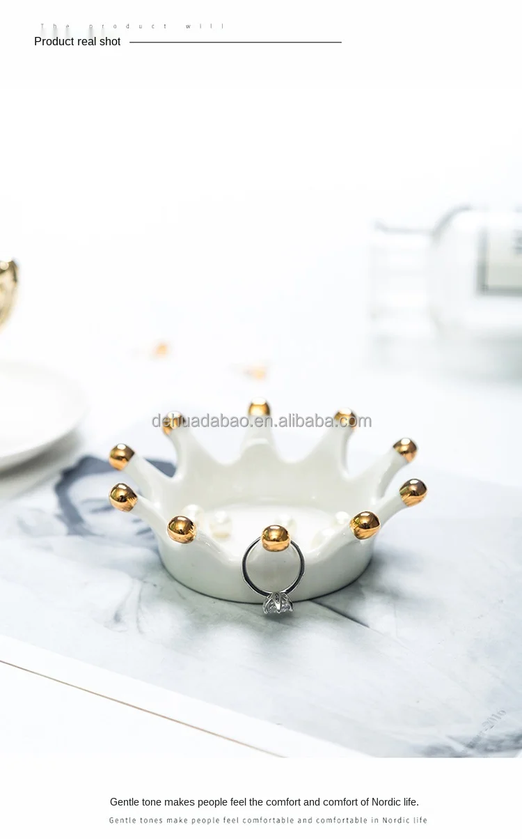 Custom Ceramic Ring Holder Jewelry Crown Shape Ring Trinket Tray Dish Birthday Wedding Festival Gifts.jpg