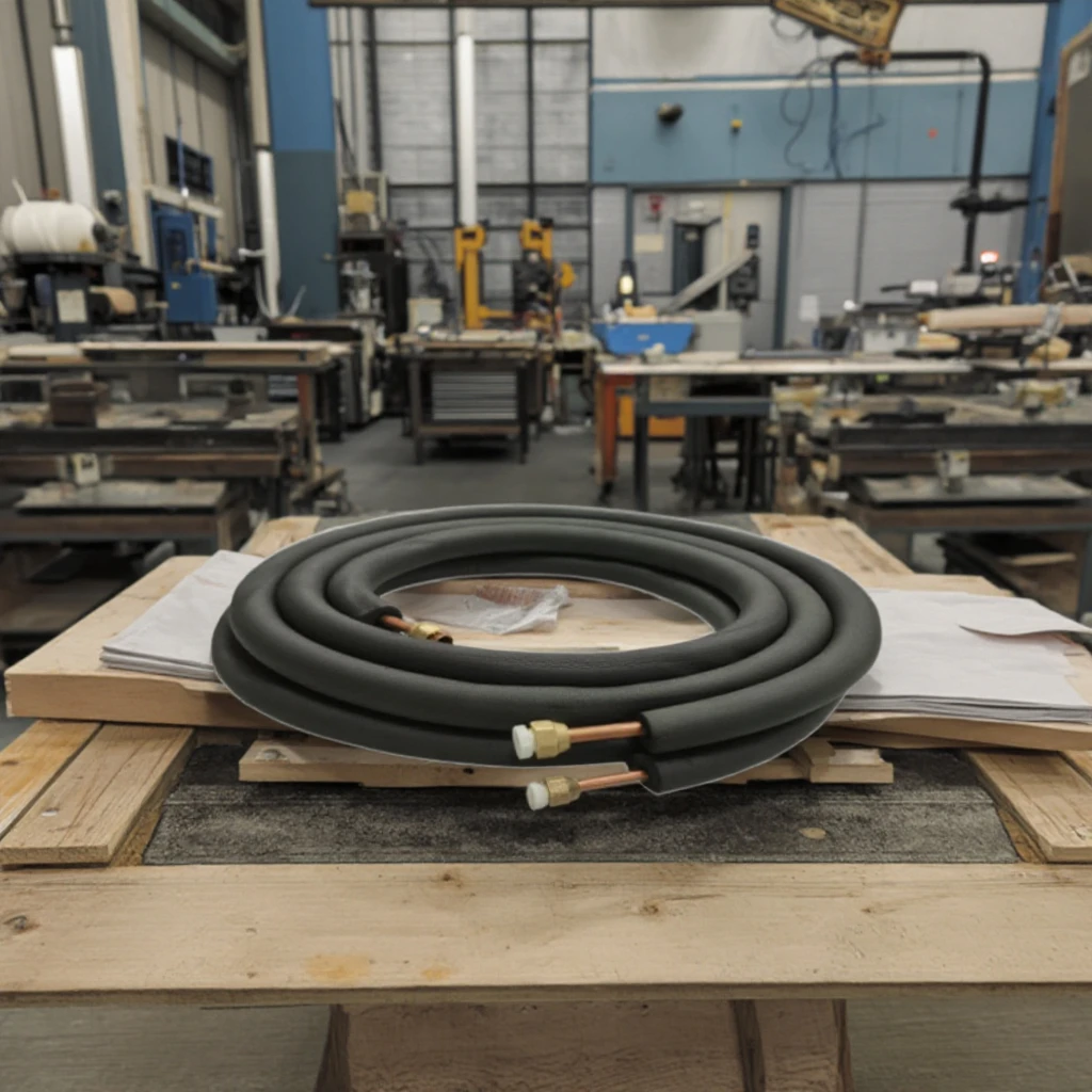 AC Line Set Copper Pipe - Complete with Insulation Sleeves & Fittings