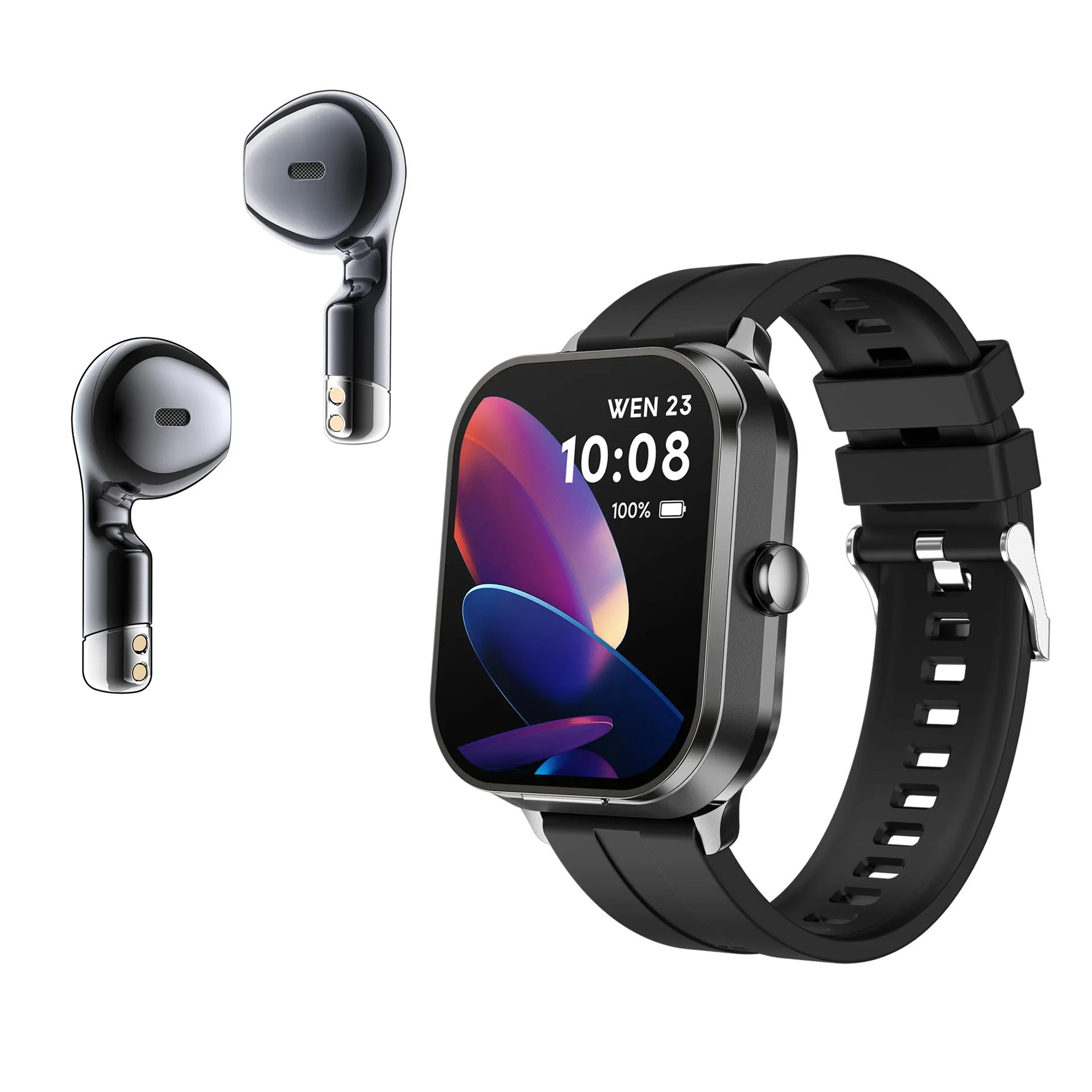 250mah TWS Earbuds Smartwatch NFC Zinc Alloy D8E Pro Earphone Smart Watch 2 in 1 BT Call Health Monitoring Music Control
