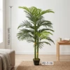 Pianta Artificiale di Palma di Areca Tropicale in Vaso con Fogliame Verde
