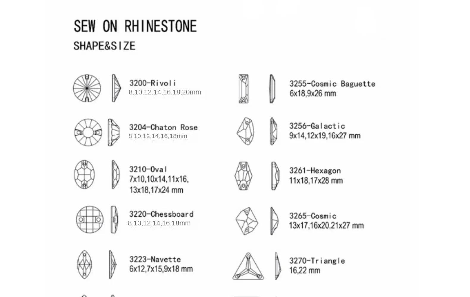 Satellite Round 12mm Glass Claw Drill Crystal Hand Sewing Diy Clothing