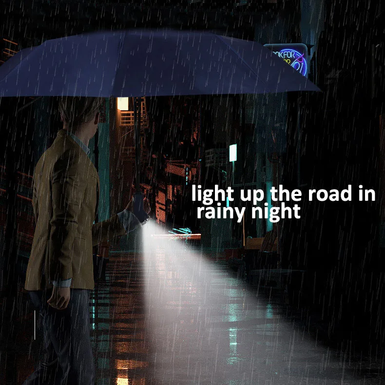 Регулируемые 10K 3 Складные светодиодные зонтики с поворотным фонариком рекламные автоматические деловые для