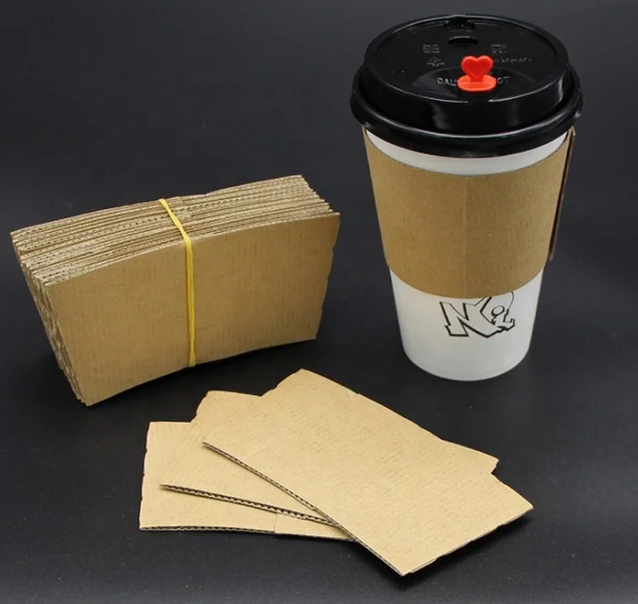 100-1000 PCS Disposable Paper Coffee Cup Sleeves Insulation Cover Kraft  Paper