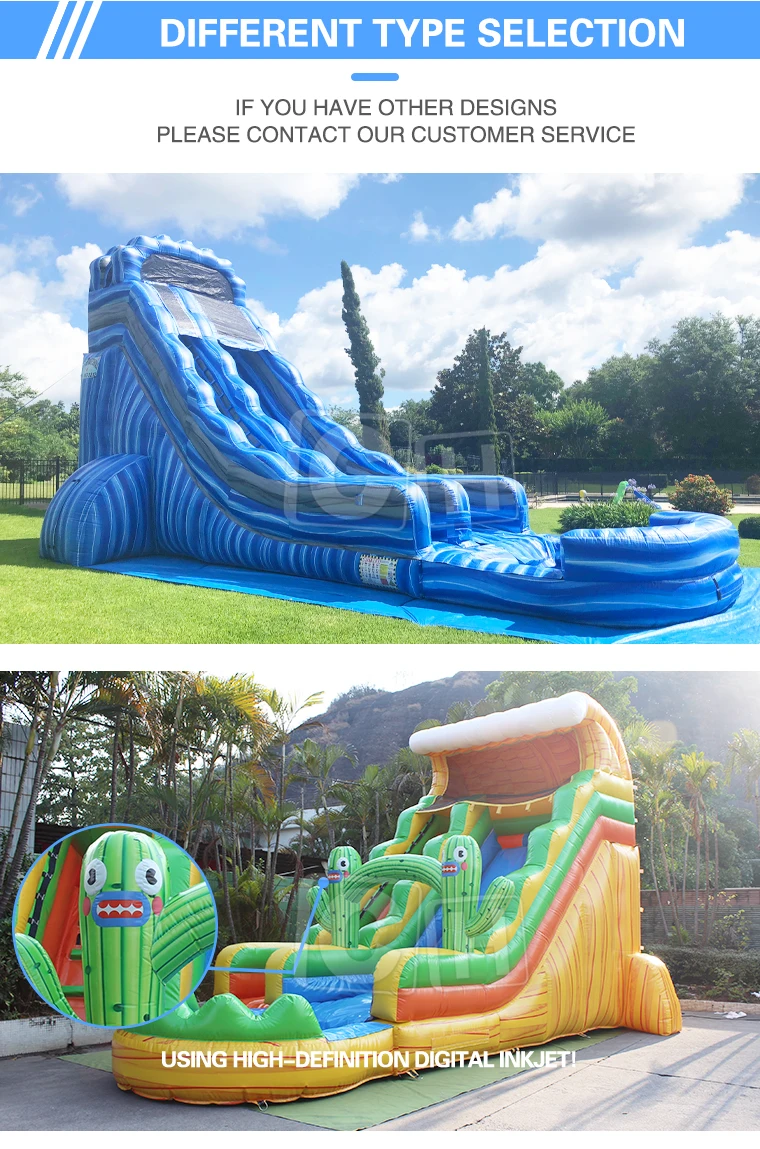 Custom PVC Inflatable Outdoor Water Slide Pool for Kids Fun inflatable games and Slides details