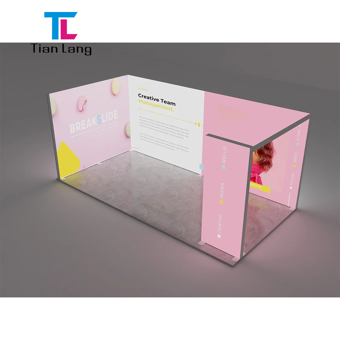 Led Light Box Display Stands For Trade Shows Aluminum Profile For Light Box Pizza Advertising Light Box With Tv & Storage