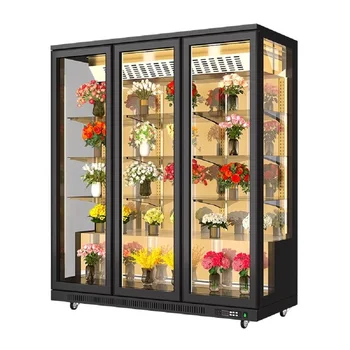 Commercial Upright Flower Display Showcase High Quality Glass Door for Flower Walk in Cooler Flower Refrigerator
