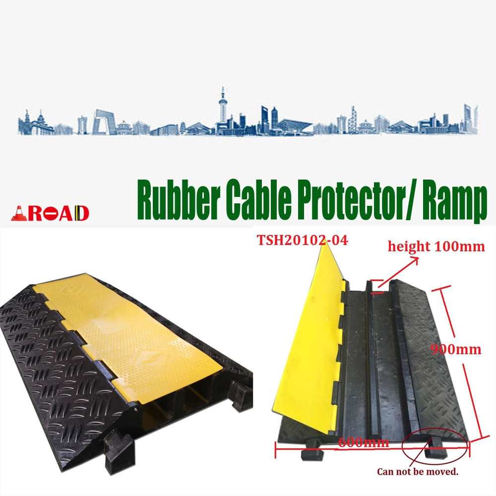 Channel Heavy Duty Outdoor Truck Use Loaded Rubber Road Cable Ramp