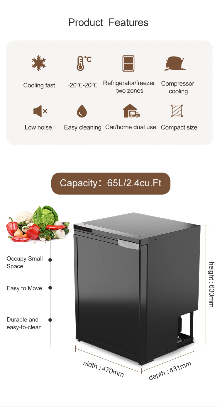 Cr90 Alpicool 90l Rv Refrigerator 12v Compressor Boat Refrigerator ...