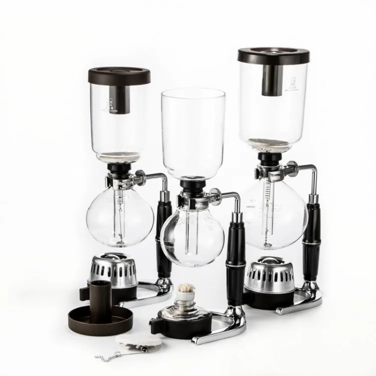 Vacuum Glass Espresso Coffee Heatproof Tea Coffee Syphon 2-5 Cup Customized Color Barista Coffee Percolator Maker Siphon