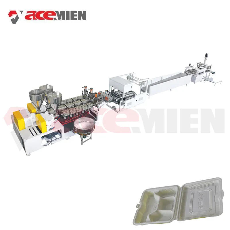 Factory Direct Sale Degradable Straw Starch Husk Rice Clamshell Box Making Machine