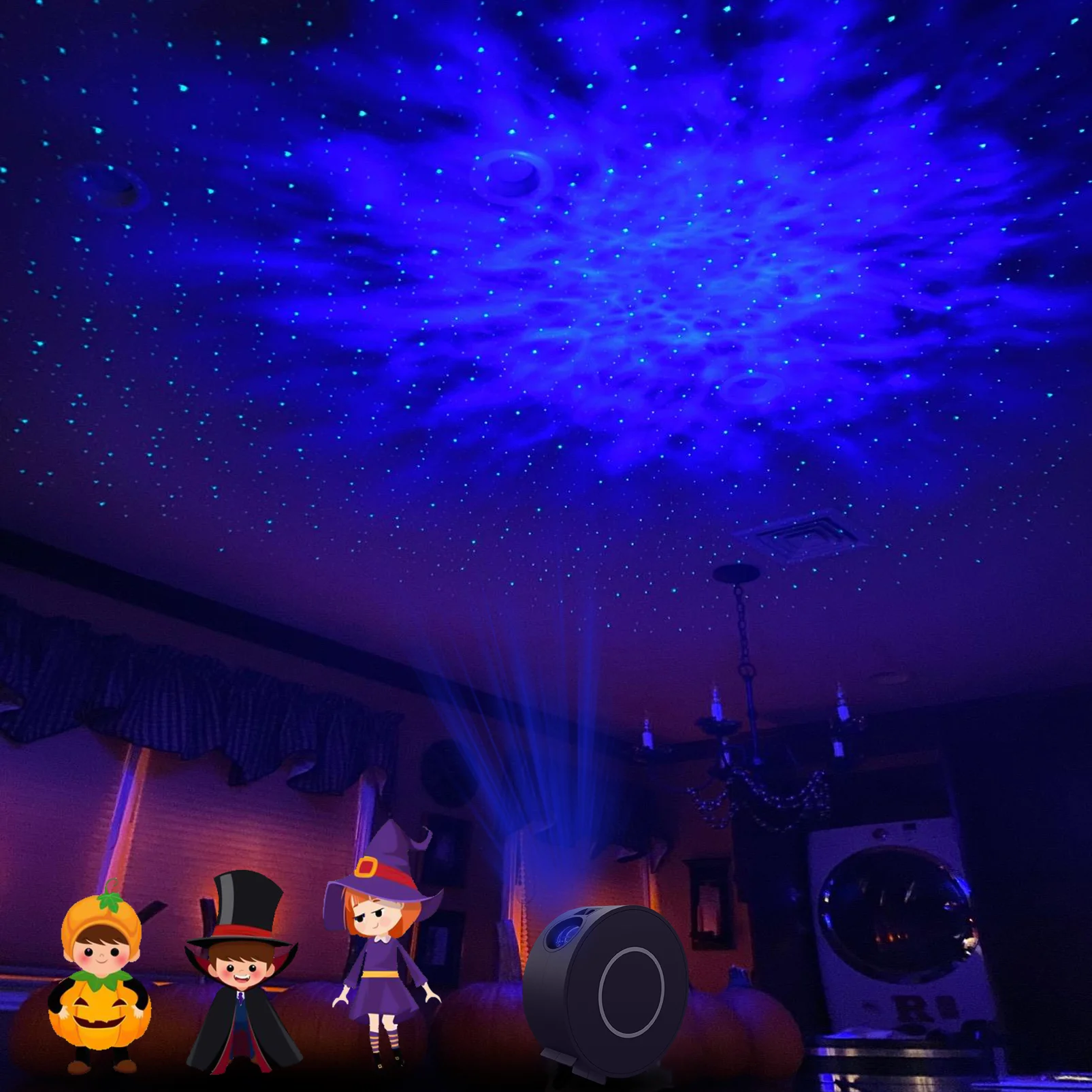 Умная Лунная комната Романтическая звезда на Рождество Дети Звездный лазер 3D светодиодный Звездный проектор ночной свет