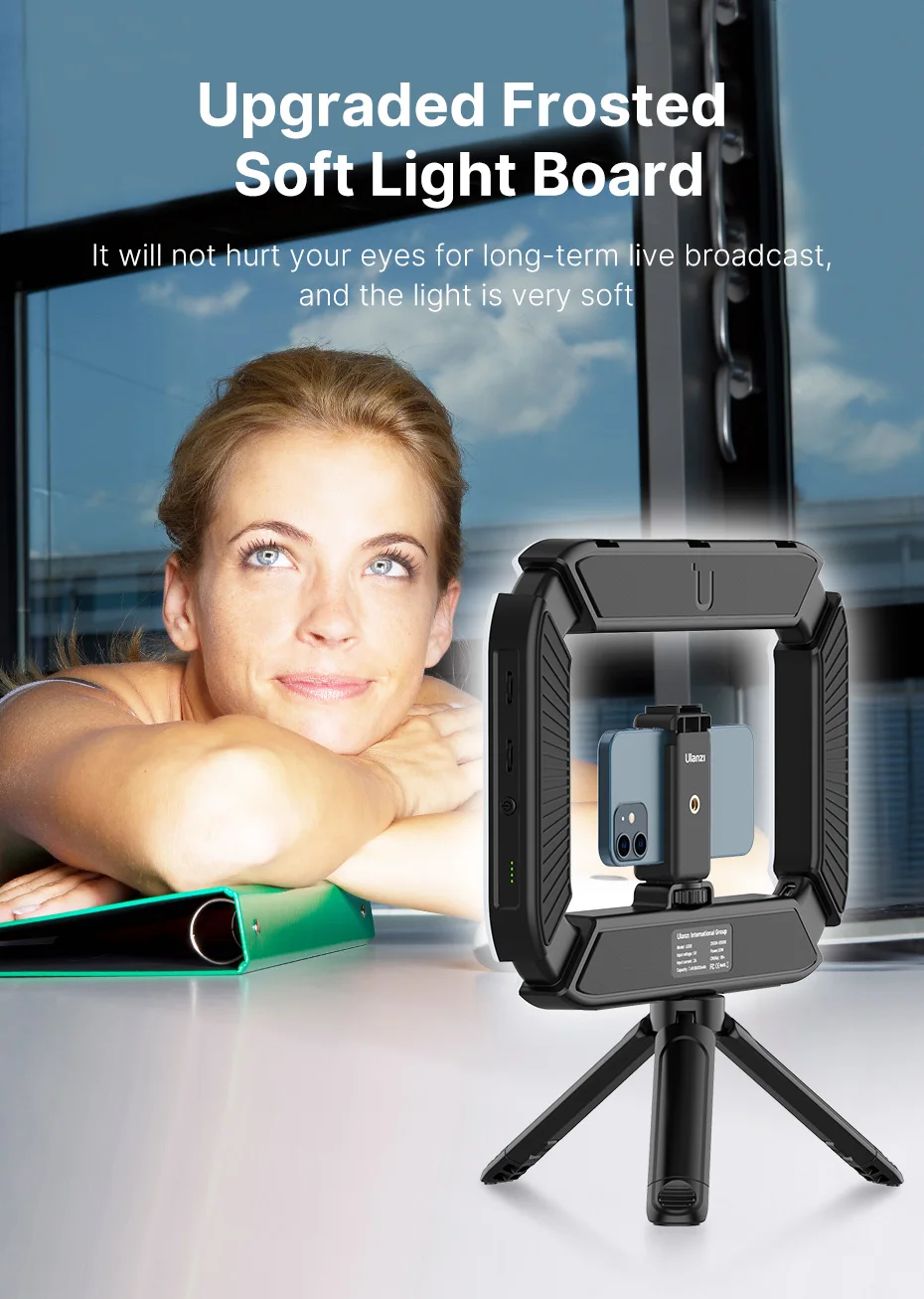 ULANZI Equipo de video para teléfono inteligente con luz, estabilizador de  mano para teléfono celular con luz de anillo de 8500 K, luz para selfie