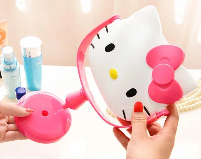 Espejo de maquillaje de plástico para niñas, espejo de mano con diseño de dibujos animados para regalo