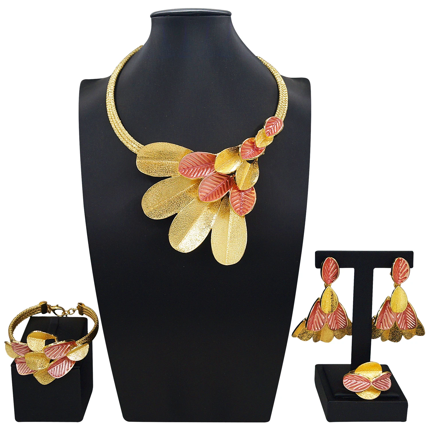 Dubai 18k Gold Jewelry Elegant Wedding Fashion Sets
