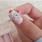 Zirconia Wedding Custom Women Jewelry Cubic Zirconia Eternity Ring Promise Oval Diamond Engagement Wedding 925 Sterling Silver Ring