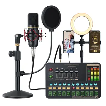 Sound Card Studio Mixer Singing Noise Reduction Microphone Voice Pro BM800 Live Broadcast Phone Computer Record V10X Pro