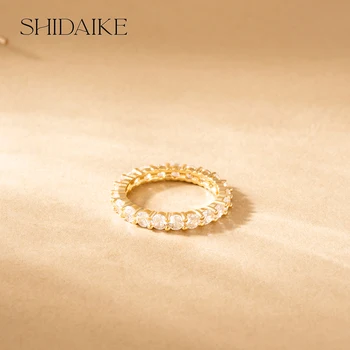 Hot Selling 18K Gold Plated Wedding & Promise Rings Trendy Zircon Gemstone Bands for Anniversaries and Parties