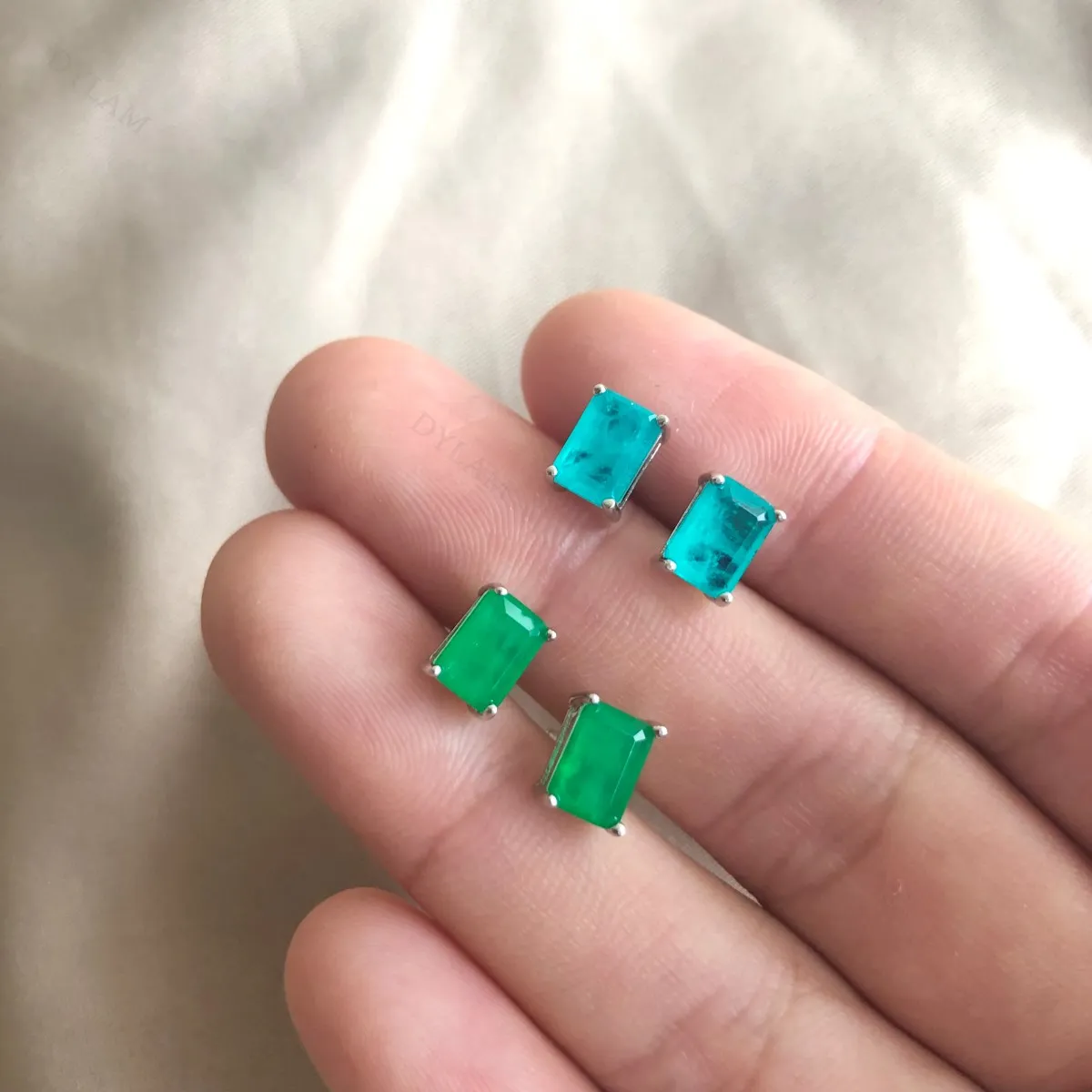 KAKODIY Classic Design Boutique Jewelry Rhodium Plated 925 Sterling Silver Rectangular Emerald Cut 5A Cubic Zirconia Stud Earrings Women detail 5