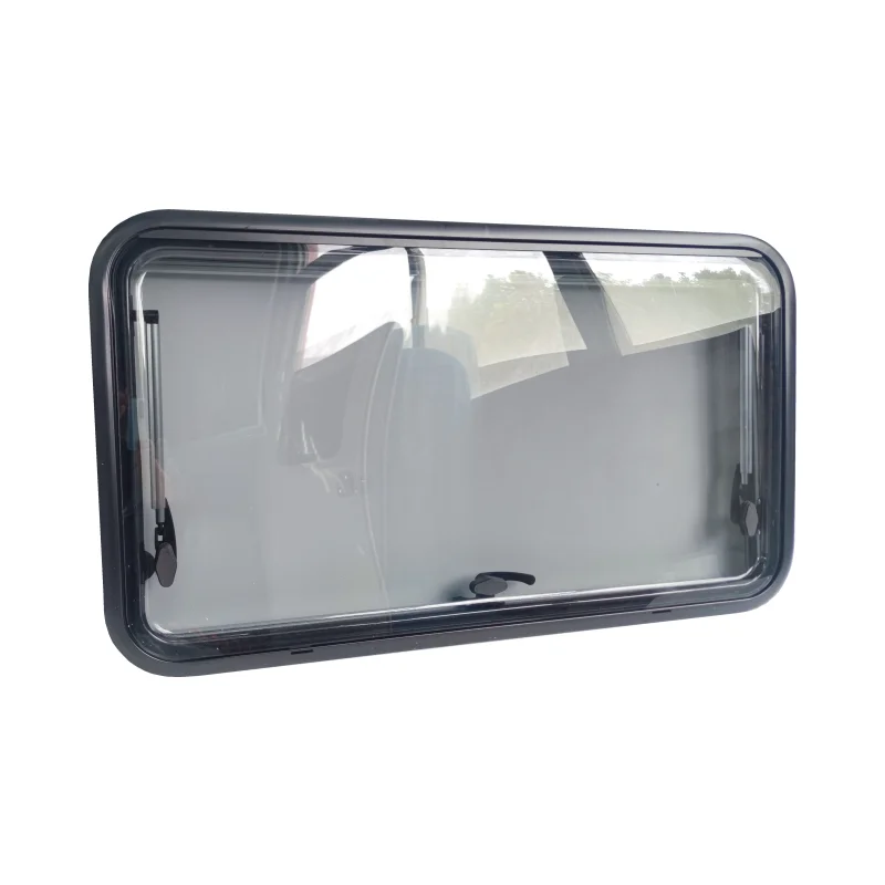 Caravan Rounded Corner External Window Double Acrylic Glass With Sunshade And Antimosquito