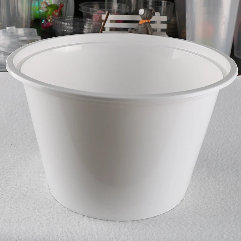 1750 мл 62 унции молочно-белые круглые пластиковые ведра для попкорна с крышкой 200 шт. в каждой коробке
